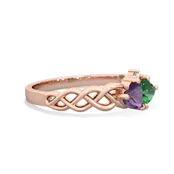 Amethyst Heart To Heart Braid 14K Rose Gold ring R5870