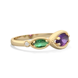 Amethyst Milgrain Marquise 14K Yellow Gold ring R5700