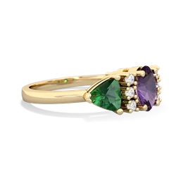 Amethyst Antique Style Three Stone 14K Yellow Gold ring R2186