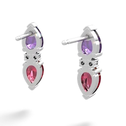 Amethyst Bowtie Drop 14K White Gold earrings E0865