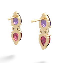 Amethyst Bowtie Drop 14K Yellow Gold earrings E0865