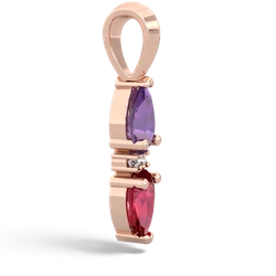 Amethyst Bowtie Drop 14K Rose Gold pendant P0865