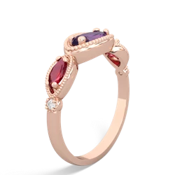 Amethyst Milgrain Marquise 14K Rose Gold ring R5700