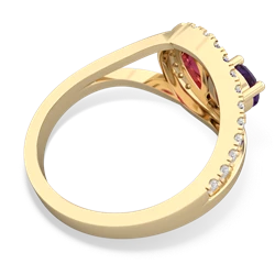 Amethyst Nestled Heart Keepsake 14K Yellow Gold ring R5650