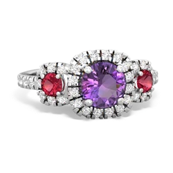 Amethyst Regal Halo 14K White Gold ring R5350