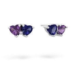 Amethyst Sweethearts 14K White Gold earrings E5260