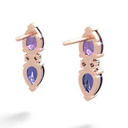 Amethyst Bowtie Drop 14K Rose Gold earrings E0865