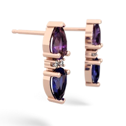 Amethyst Bowtie Drop 14K Rose Gold earrings E0865