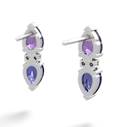 Amethyst Bowtie Drop 14K White Gold earrings E0865