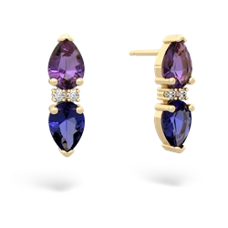 Amethyst Bowtie Drop 14K Yellow Gold earrings E0865