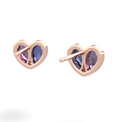 Amethyst 'Our Heart' 14K Rose Gold earrings E5072