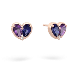 Amethyst 'Our Heart' 14K Rose Gold earrings E5072