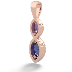 Amethyst Antique-Style Halo 14K Rose Gold pendant P5700