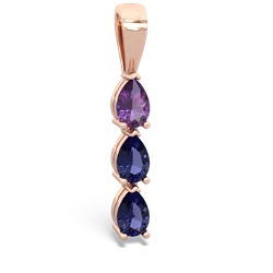 Amethyst Dew Drops 14K Rose Gold pendant P2251