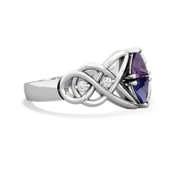 Amethyst Keepsake Celtic Knot 14K White Gold ring R5300