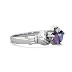 Amethyst 'Our Heart' Claddagh 14K White Gold ring R2388