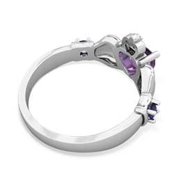 Amethyst Claddagh Keepsake 14K White Gold ring R5245