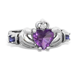 Amethyst Claddagh Keepsake 14K White Gold ring R5245