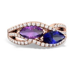 Amethyst Diamond Rivers 14K Rose Gold ring R3070