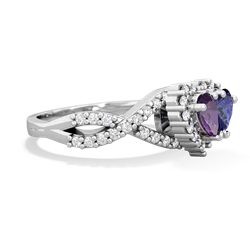 Amethyst Diamond Twist 'One Heart' 14K White Gold ring R2640HRT