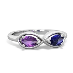 Amethyst Infinity 14K White Gold ring R5050