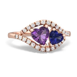 Amethyst Mother And Child 14K Rose Gold ring R3010