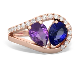 Amethyst Nestled Heart Keepsake 14K Rose Gold ring R5650