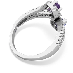 Amethyst Diamond Dazzler 14K White Gold ring R3000