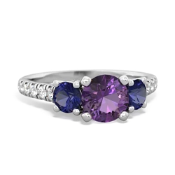 Amethyst Pave Trellis 14K White Gold ring R5500