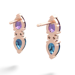 Amethyst Bowtie Drop 14K Rose Gold earrings E0865