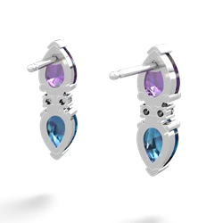 Amethyst Bowtie Drop 14K White Gold earrings E0865