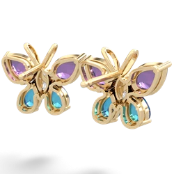 Amethyst Butterfly 14K Yellow Gold earrings E2215