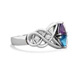 Amethyst Keepsake Celtic Knot 14K White Gold ring R5300