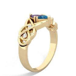 Amethyst Keepsake Celtic Knot 14K Yellow Gold ring R5300