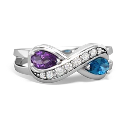 Amethyst Diamond Infinity 14K White Gold ring R5390