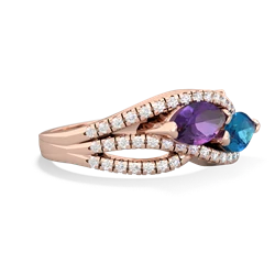 Amethyst Diamond Rivers 14K Rose Gold ring R3070