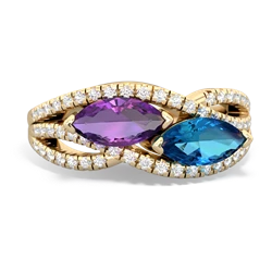 Amethyst Diamond Rivers 14K Yellow Gold ring R3070