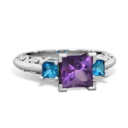 Amethyst Eternal Embrace Engagement 14K White Gold ring C2001