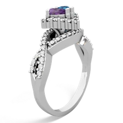 Amethyst Diamond Twist 'One Heart' 14K White Gold ring R2640HRT