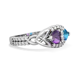 Amethyst Sparkling Celtic Knot 14K White Gold ring R2645