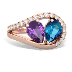 Amethyst Nestled Heart Keepsake 14K Rose Gold ring R5650