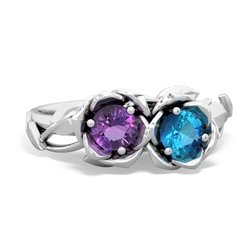 Amethyst Rose Garden 14K White Gold ring R5510