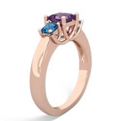 Amethyst Three Stone Trellis 14K Rose Gold ring R4015