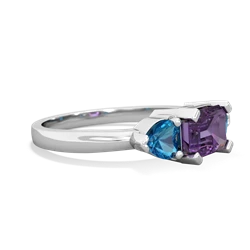 Amethyst Three Stone 14K White Gold ring R5235