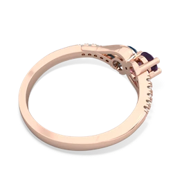 Amethyst Infinity Pave Two Stone 14K Rose Gold ring R5285