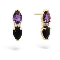 Amethyst Bowtie Drop 14K Yellow Gold earrings E0865