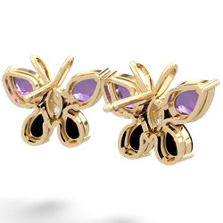 Amethyst Butterfly 14K Yellow Gold earrings E2215