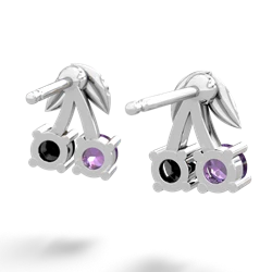 Amethyst Sweet Cherries 14K White Gold earrings E7001