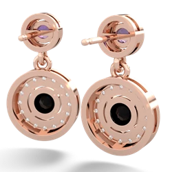 Amethyst Halo Dangle 14K Rose Gold earrings E5319