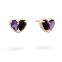 Amethyst 'Our Heart' 14K Rose Gold earrings E5072